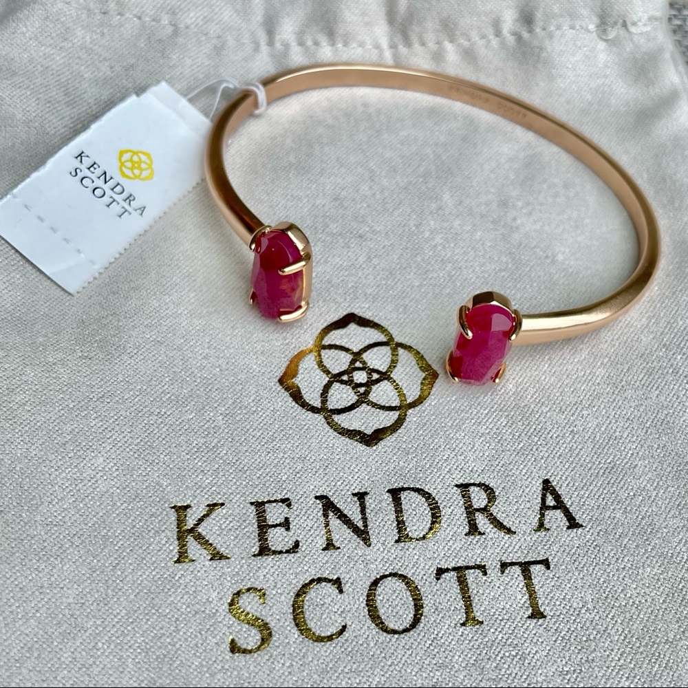 Kendra Scott Edie Cuff Rose Gold with Maroon Jade